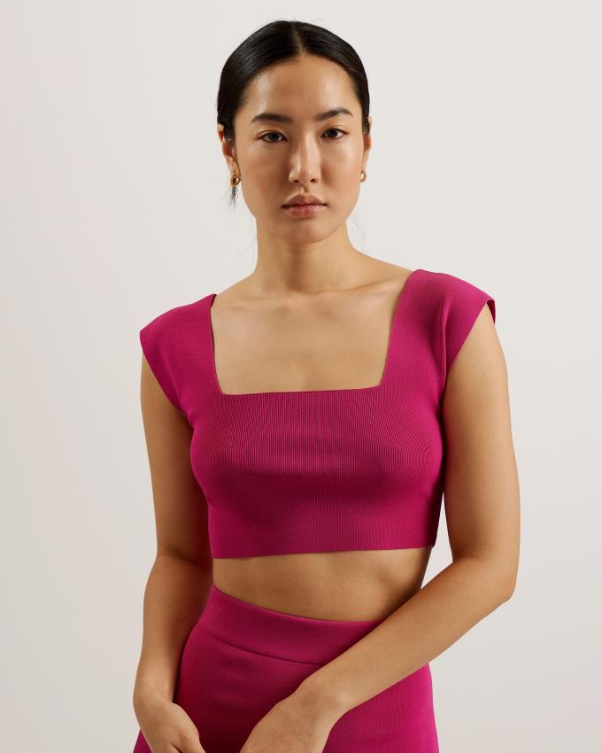 Hauts Ted Baker Sleeveless Knitted Crop Violette Femme | MTW-19088061